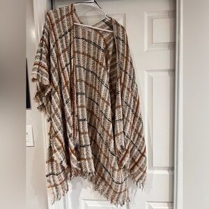 Plaid Fringe shrug